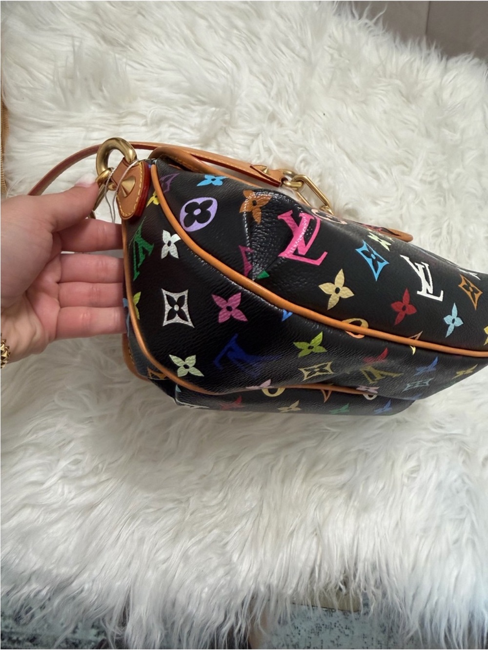 Authentic✨Louis Vuitton Murakami Multicolore
Patti Noir Black Shoulder Bag✨ - Picture 2 of 13